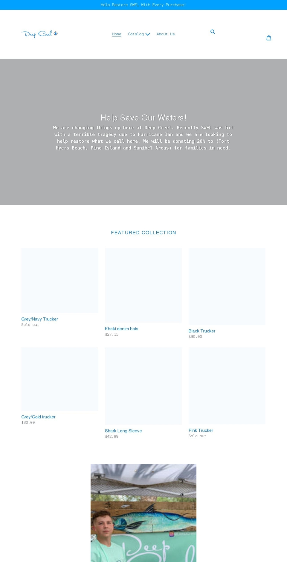 deepcreel.com shopify website screenshot