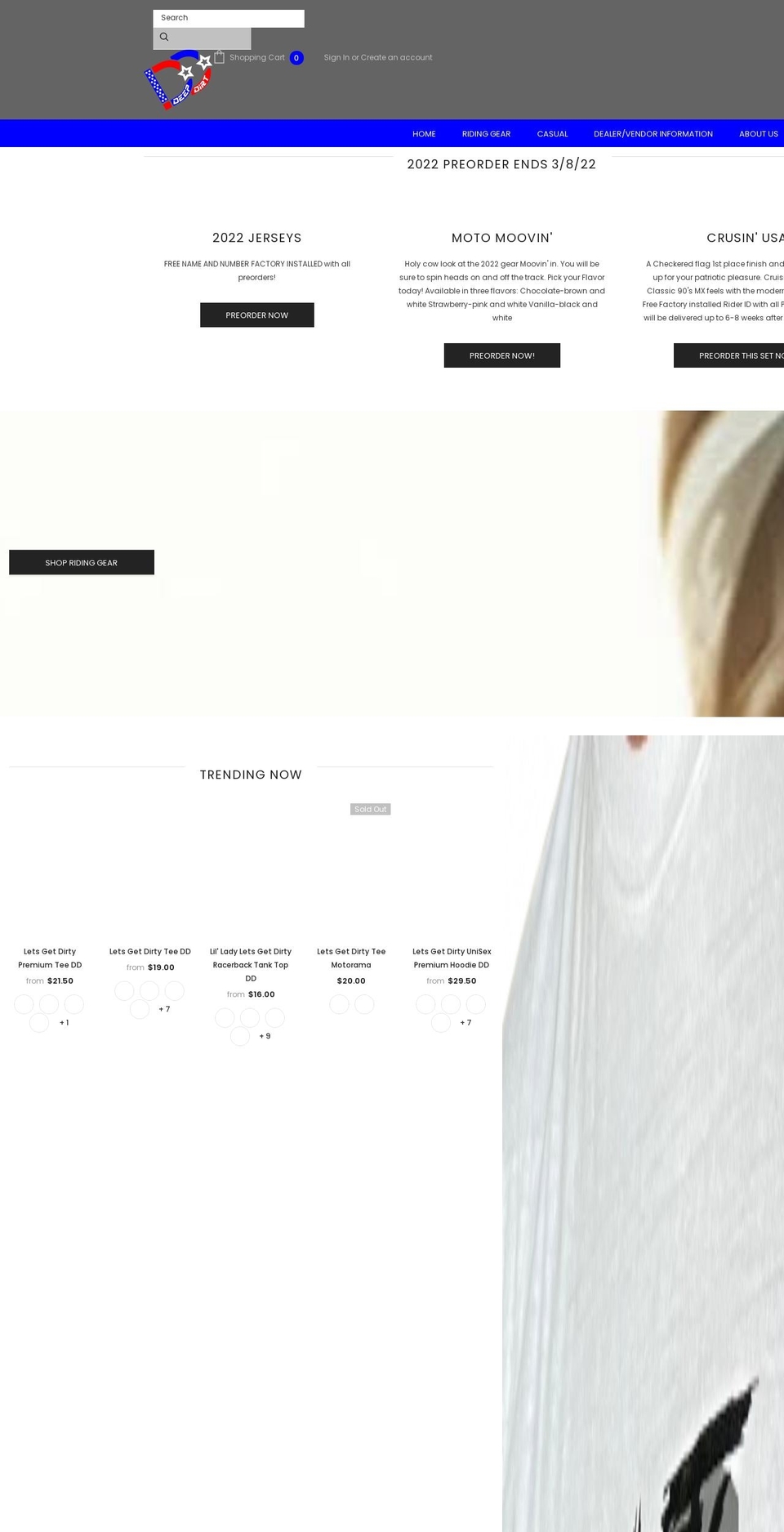 deepdirtgear.com shopify website screenshot