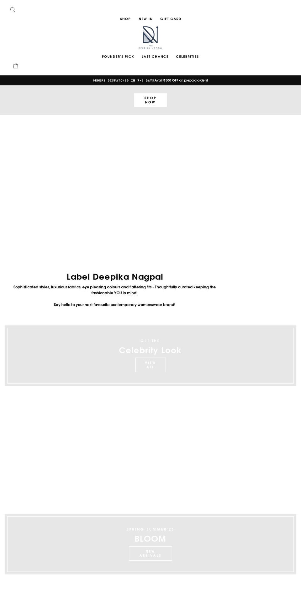 deepikanagpal.com shopify website screenshot