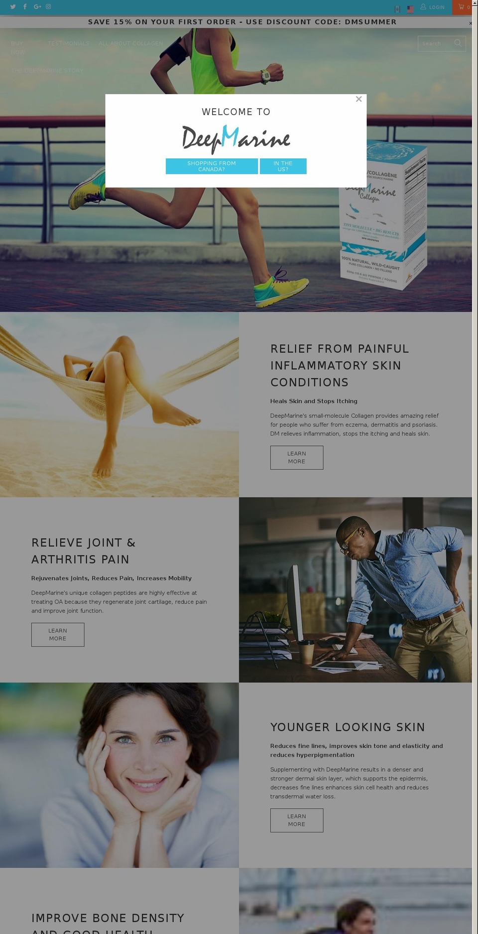 deepmarine.com shopify website screenshot