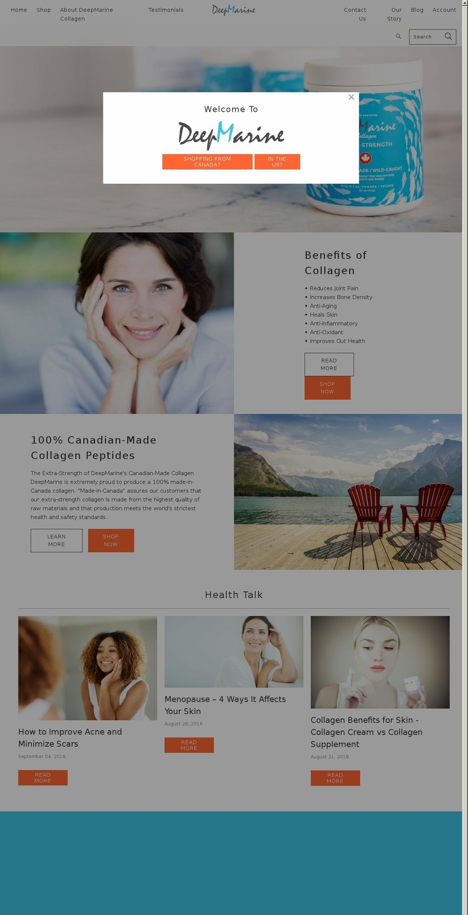 deepmarinecollagen.com — Shopify storefront screenshot
