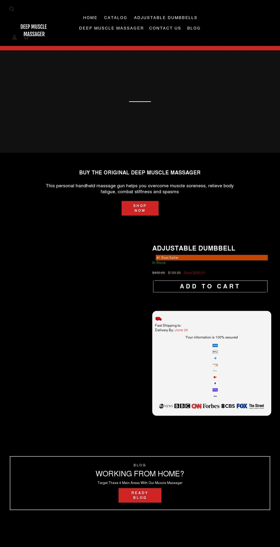 deepmusclesmassager.com shopify website screenshot