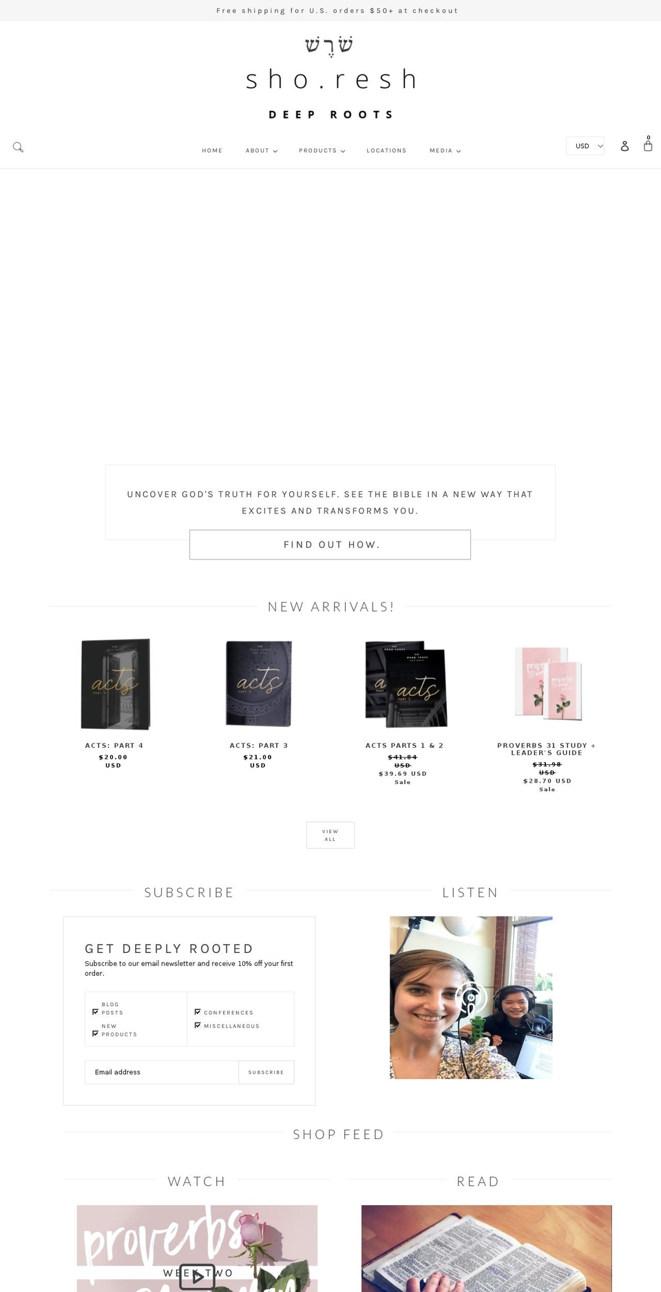 deeprootstudy.com shopify website screenshot