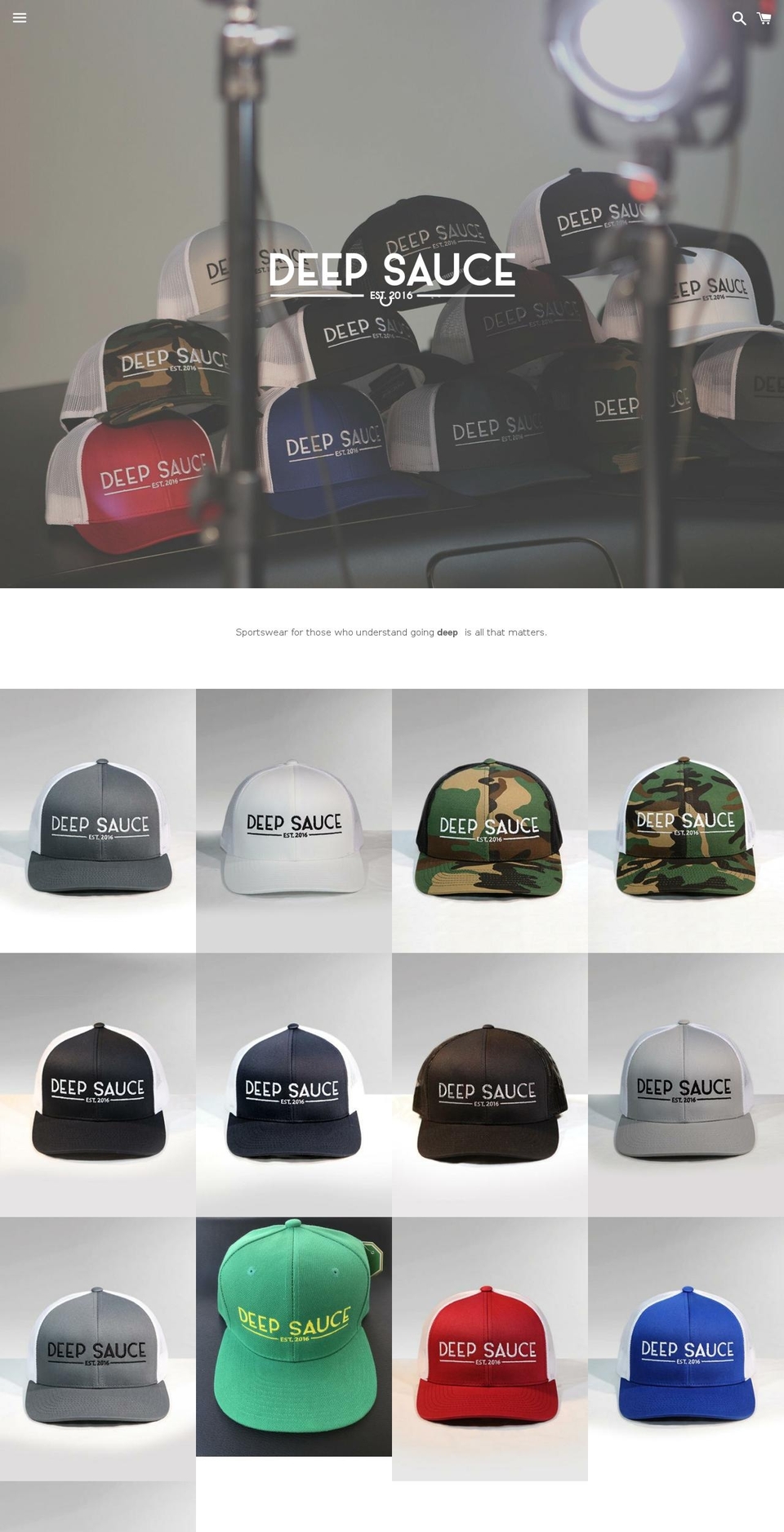 deepsaucegolf.com — Shopify storefront screenshot