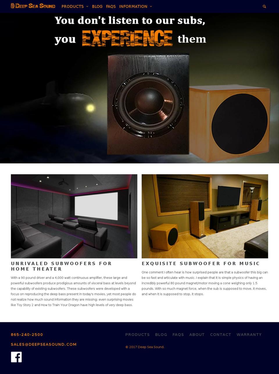 deepseasound.com shopify website screenshot