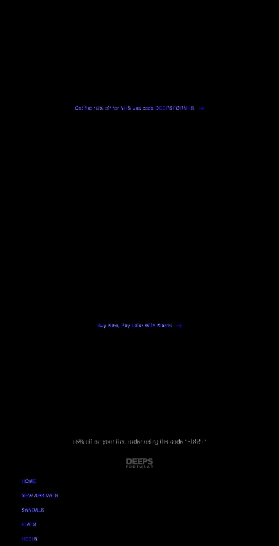 deepsfootwear.com shopify website screenshot