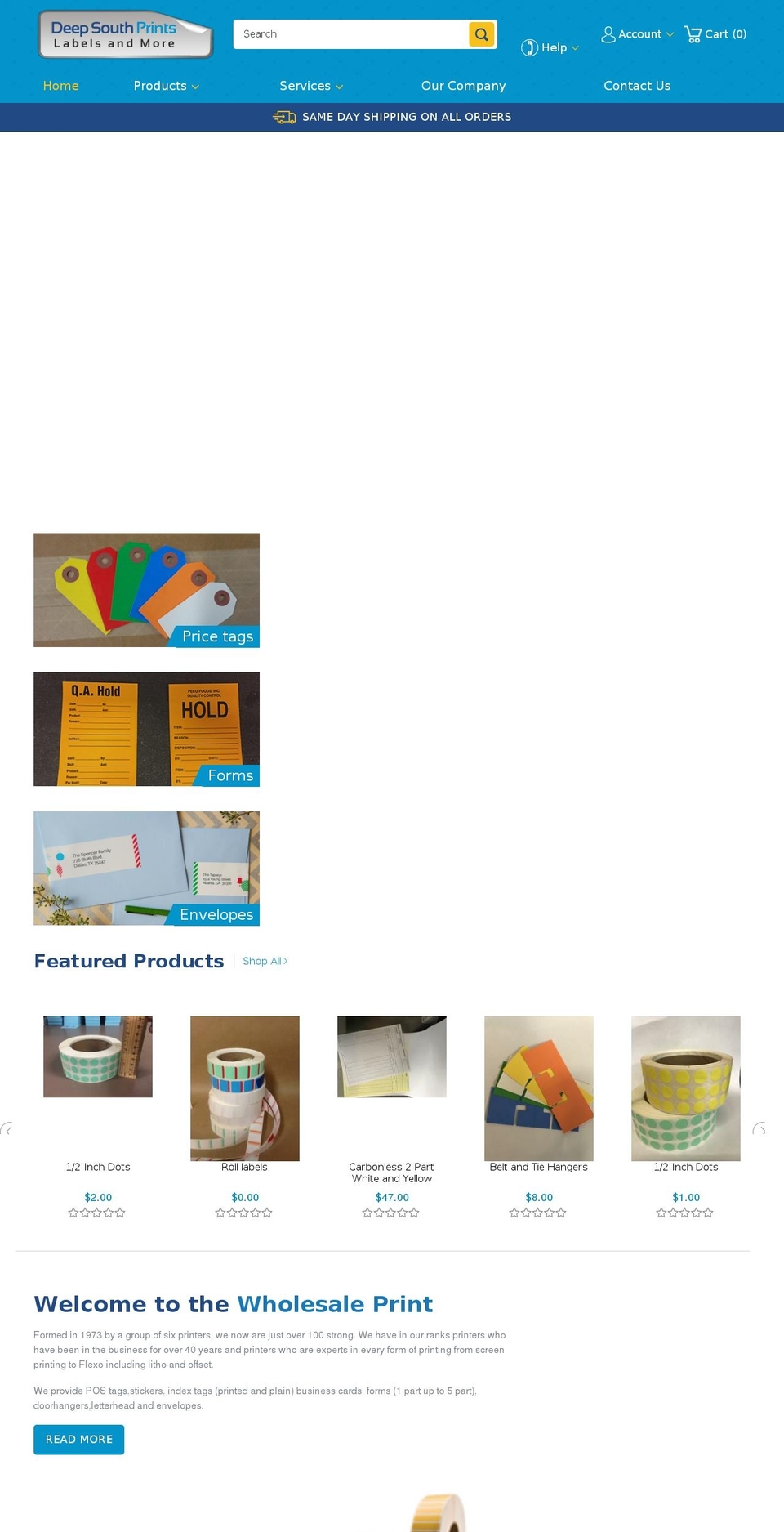 deepsouthprints.com — Shopify storefront screenshot