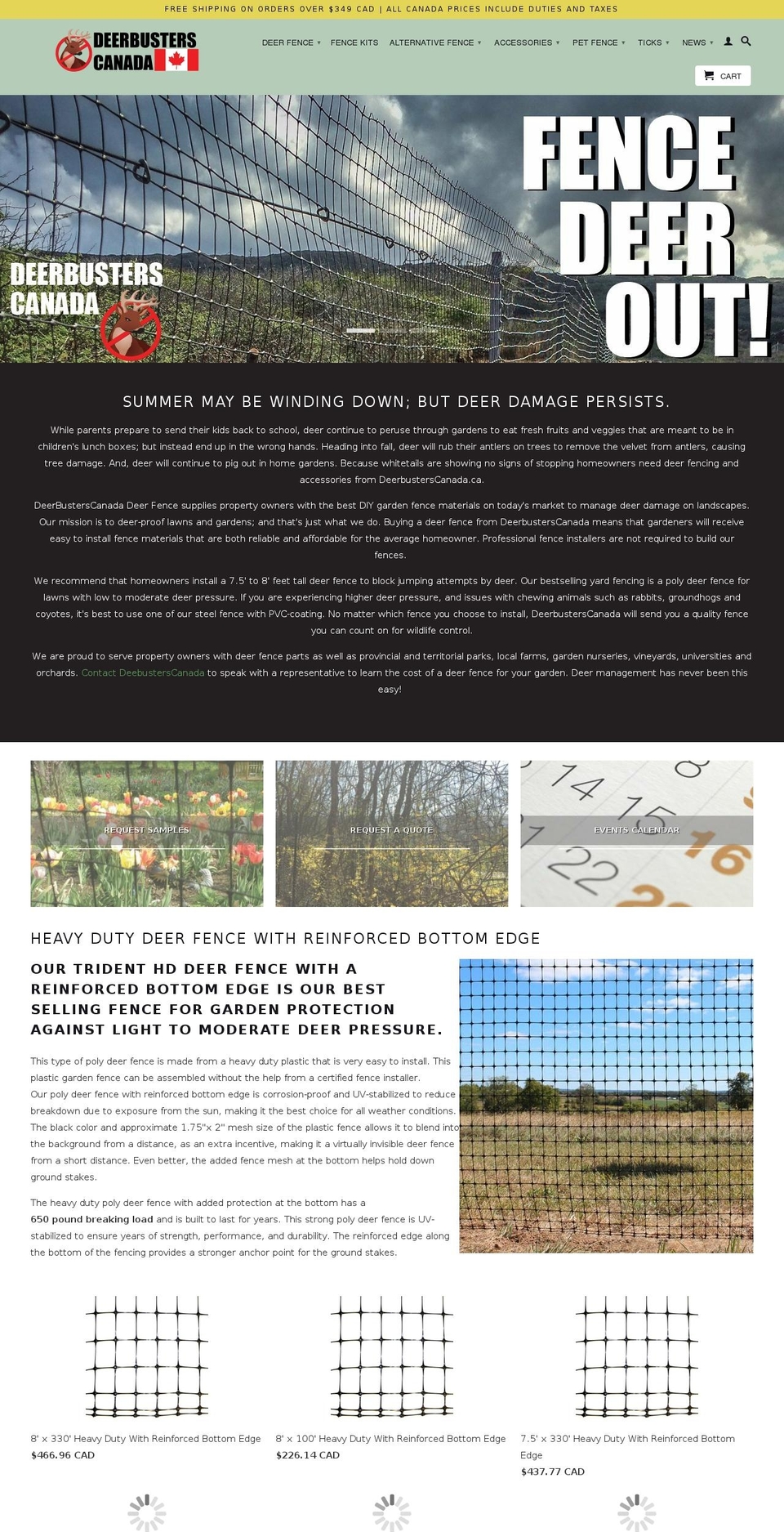 deerbusterscanada.com — Shopify storefront screenshot