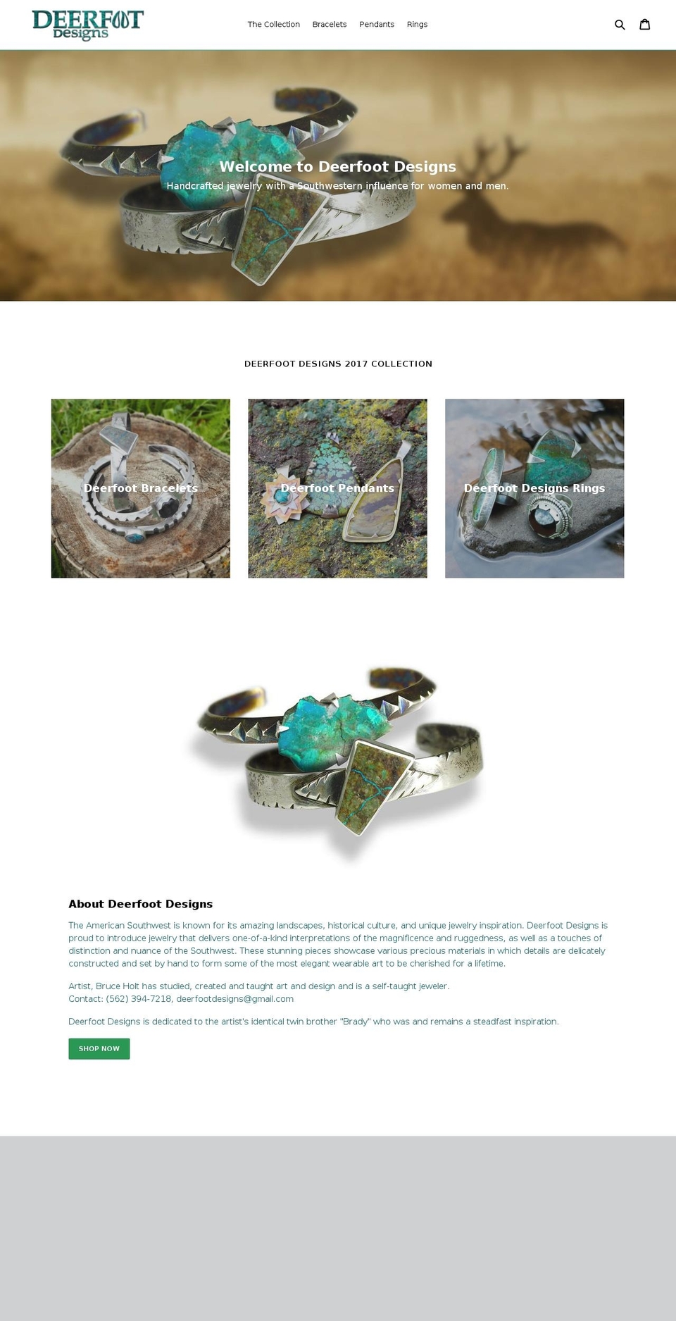 deerfootdesigns.com — Shopify storefront screenshot