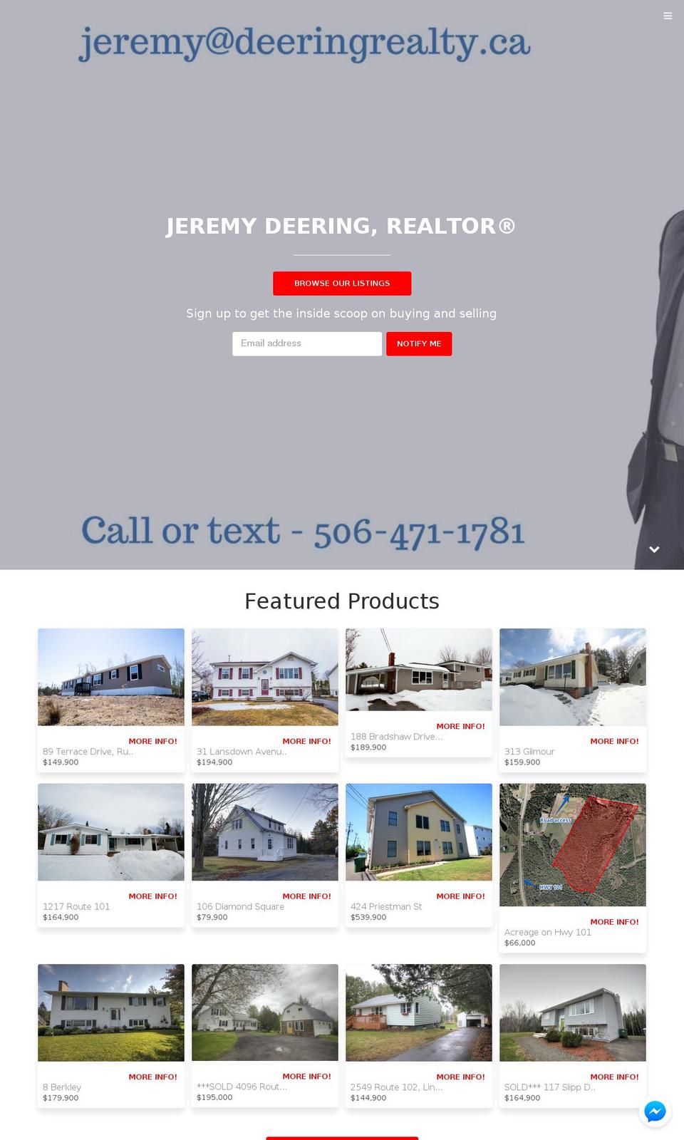 deeringrealty.ca shopify website screenshot