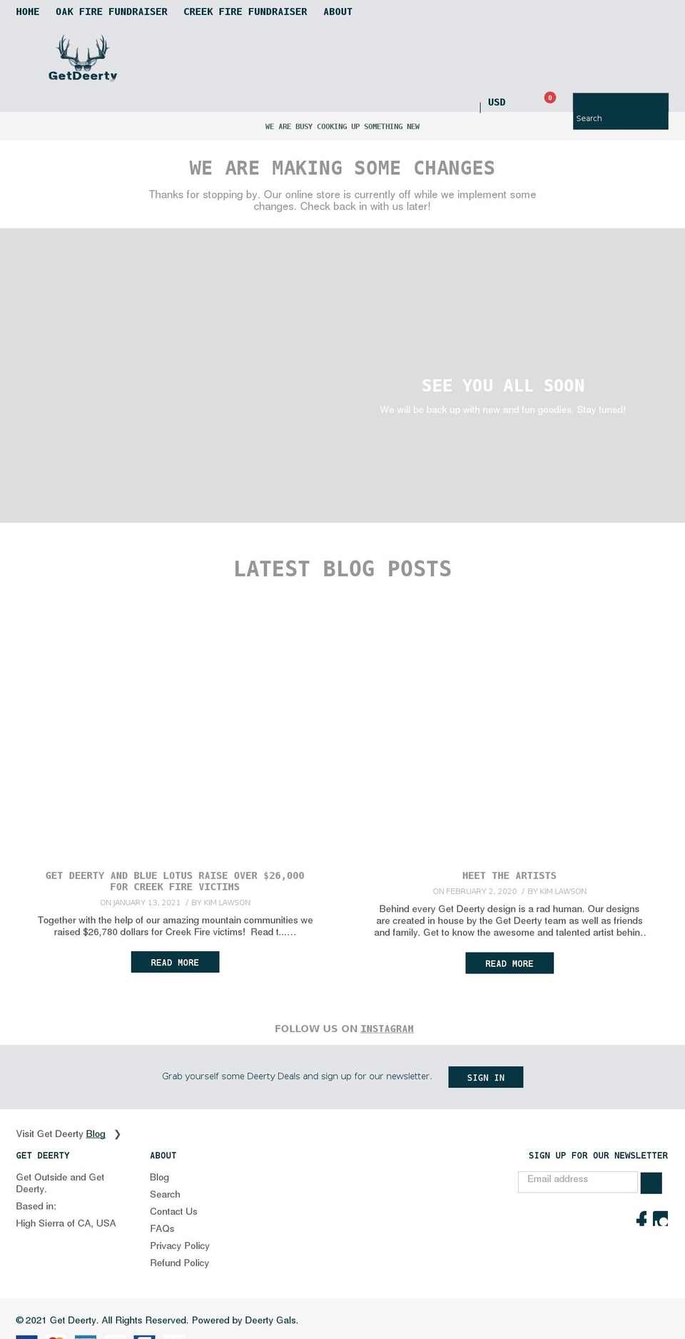 deerteez.com — Shopify storefront screenshot