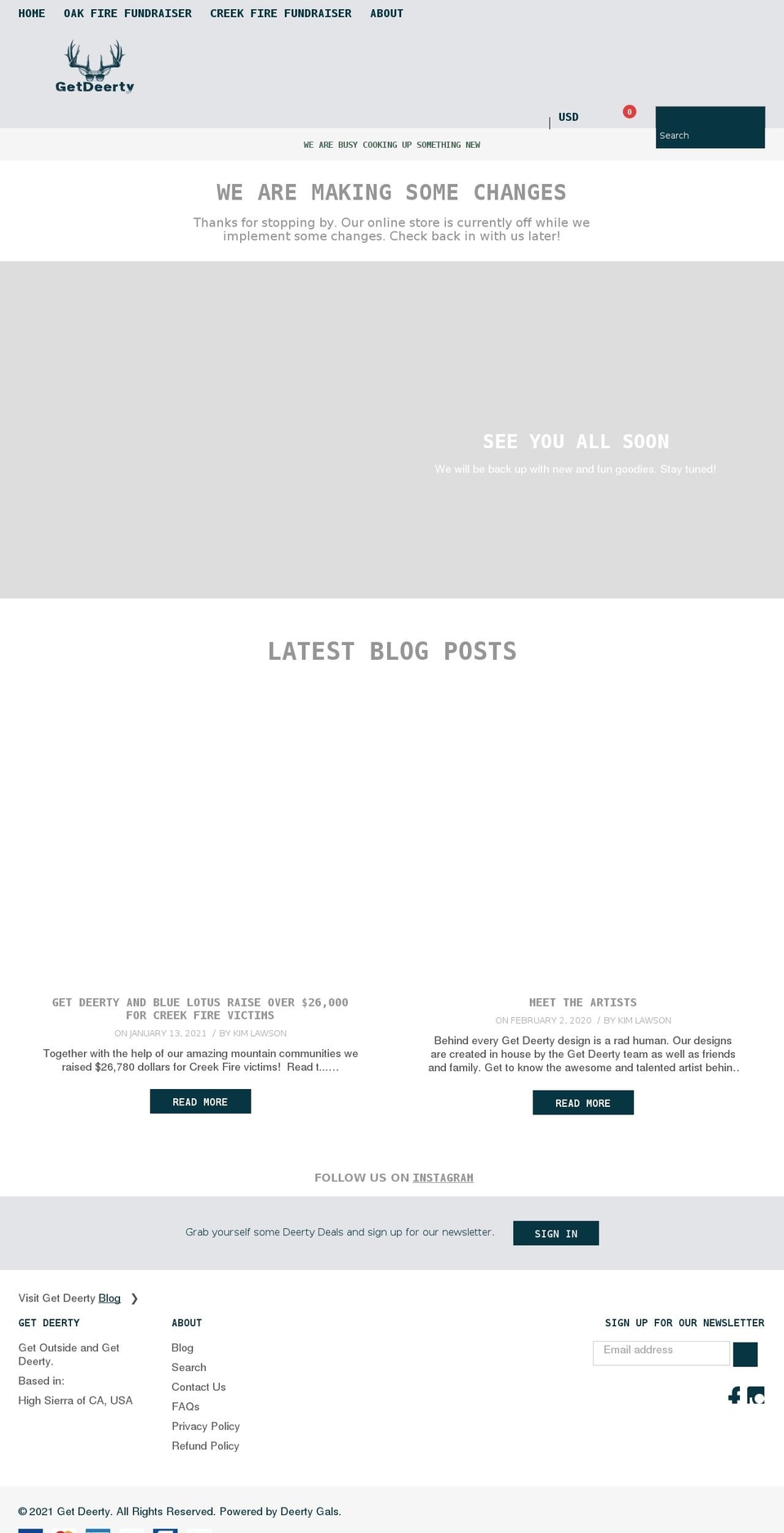 deerteez.net shopify website screenshot