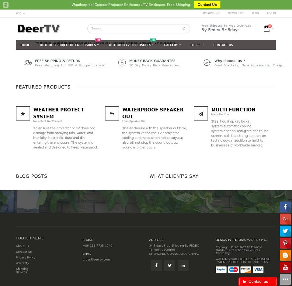 deertv.com shopify website screenshot