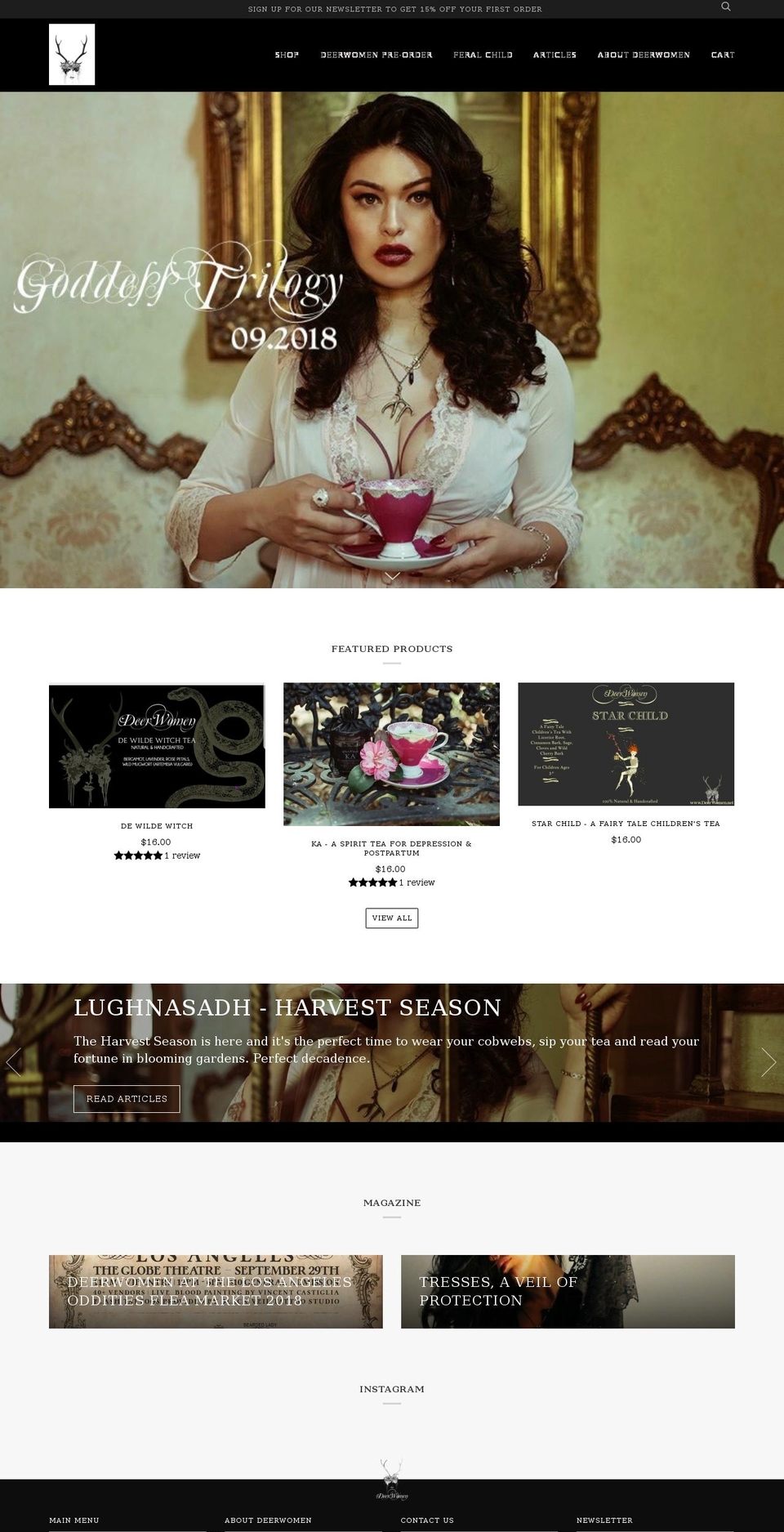deerwomen.net shopify website screenshot
