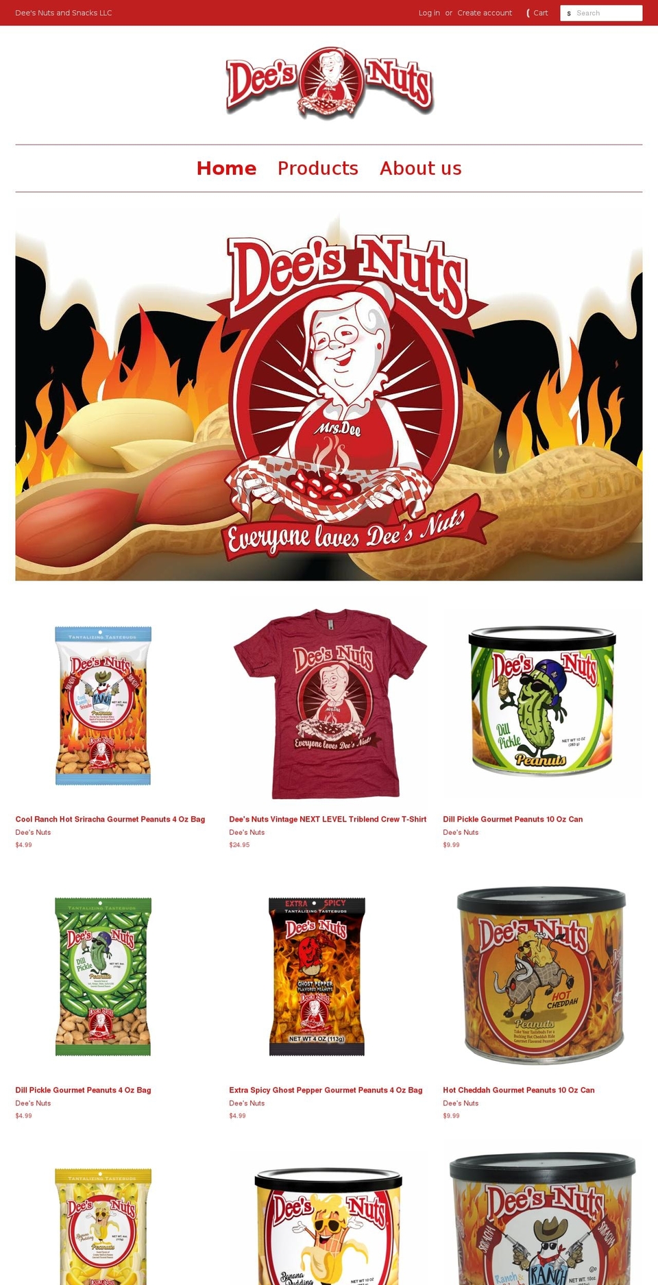 dees-nuts-llc.myshopify.com shopify website screenshot