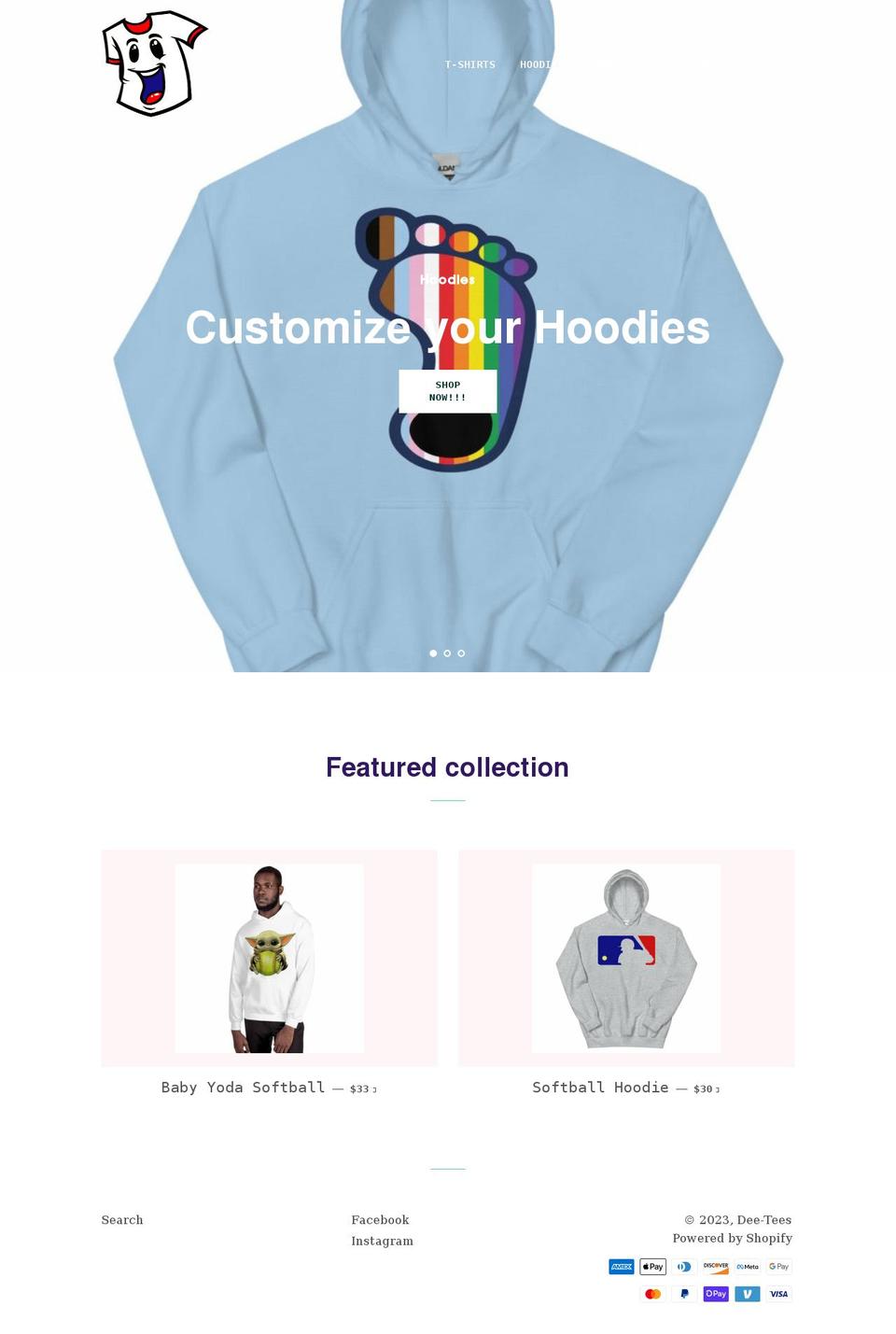 dees-tees.com shopify website screenshot