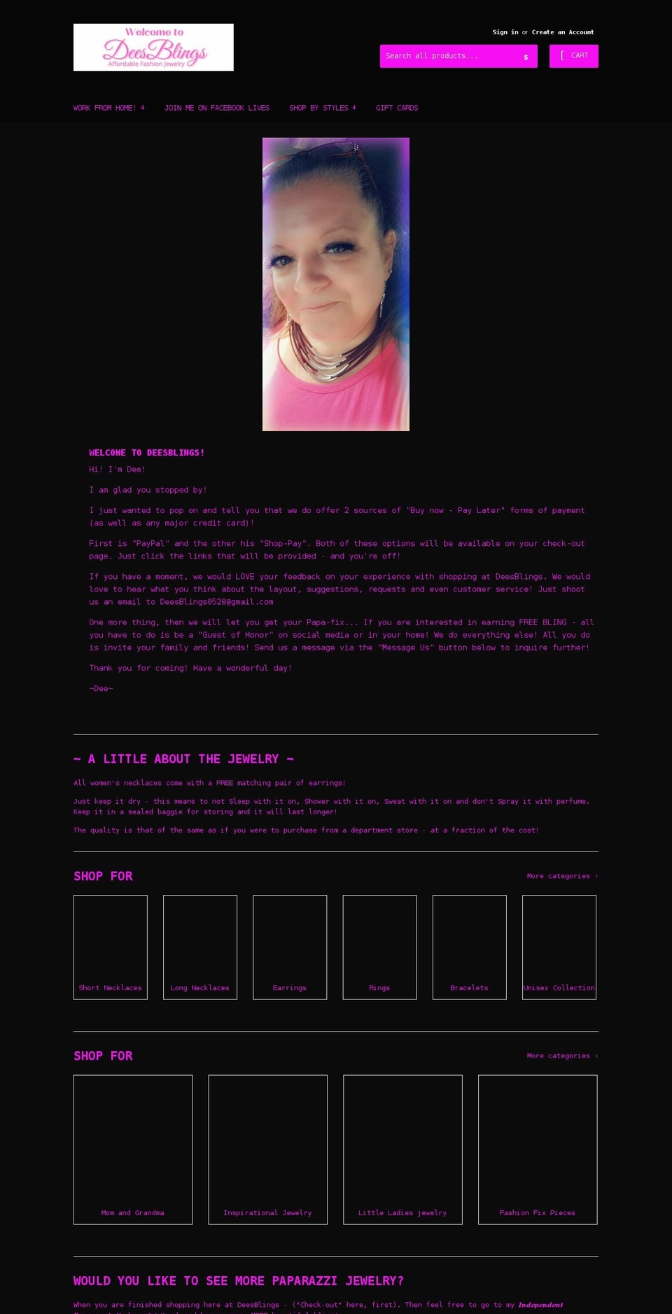 deesblings.com shopify website screenshot