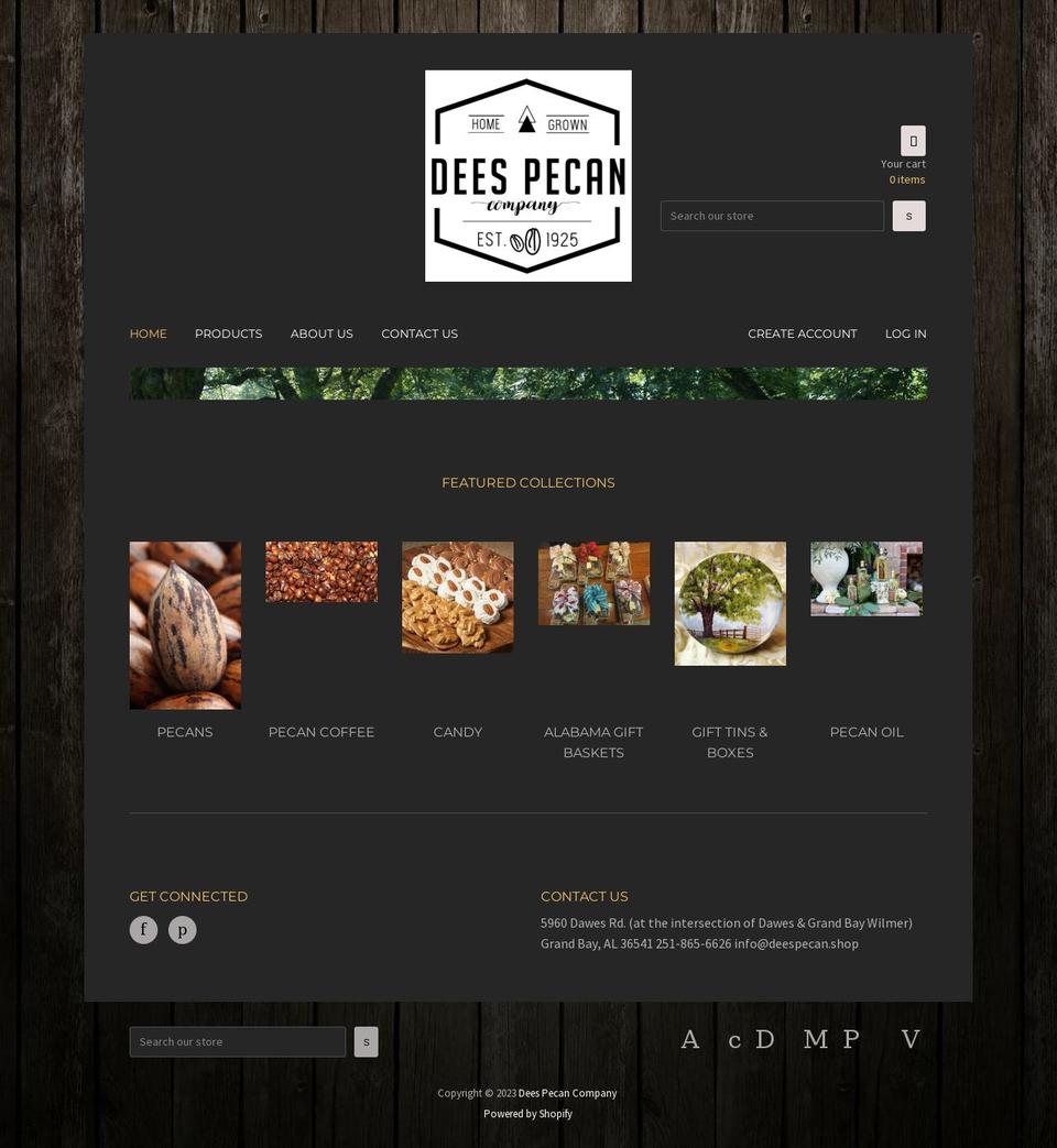 deespecan.shop shopify website screenshot