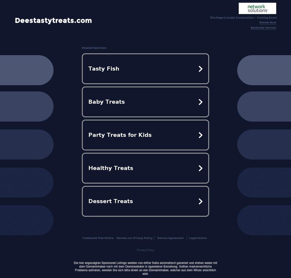deestastytreats.com shopify website screenshot