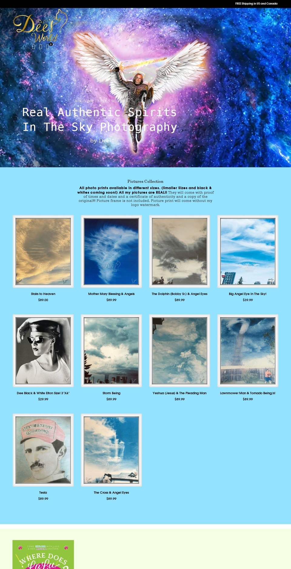 deesworldprints.com shopify website screenshot