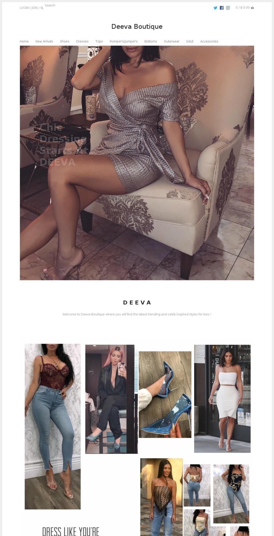 deevaboutiqueonline.com — Shopify storefront screenshot