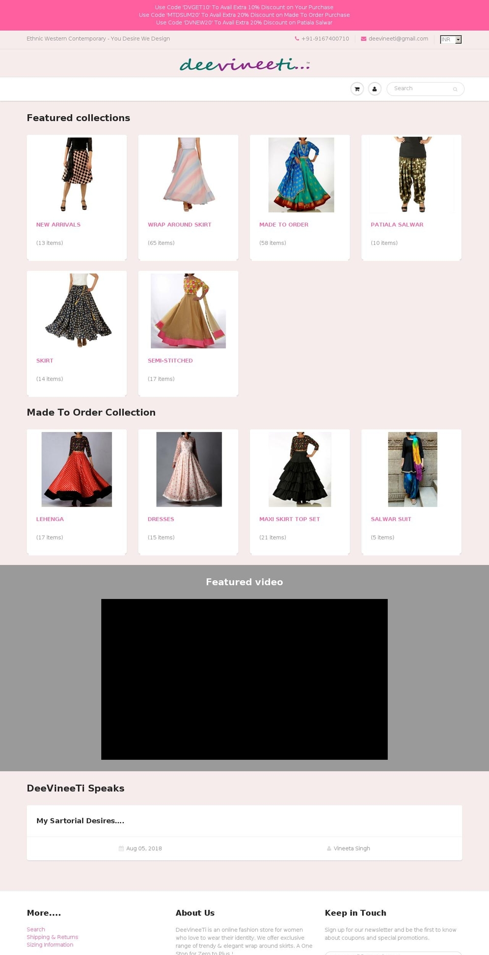 deevineeti.com — Shopify storefront screenshot