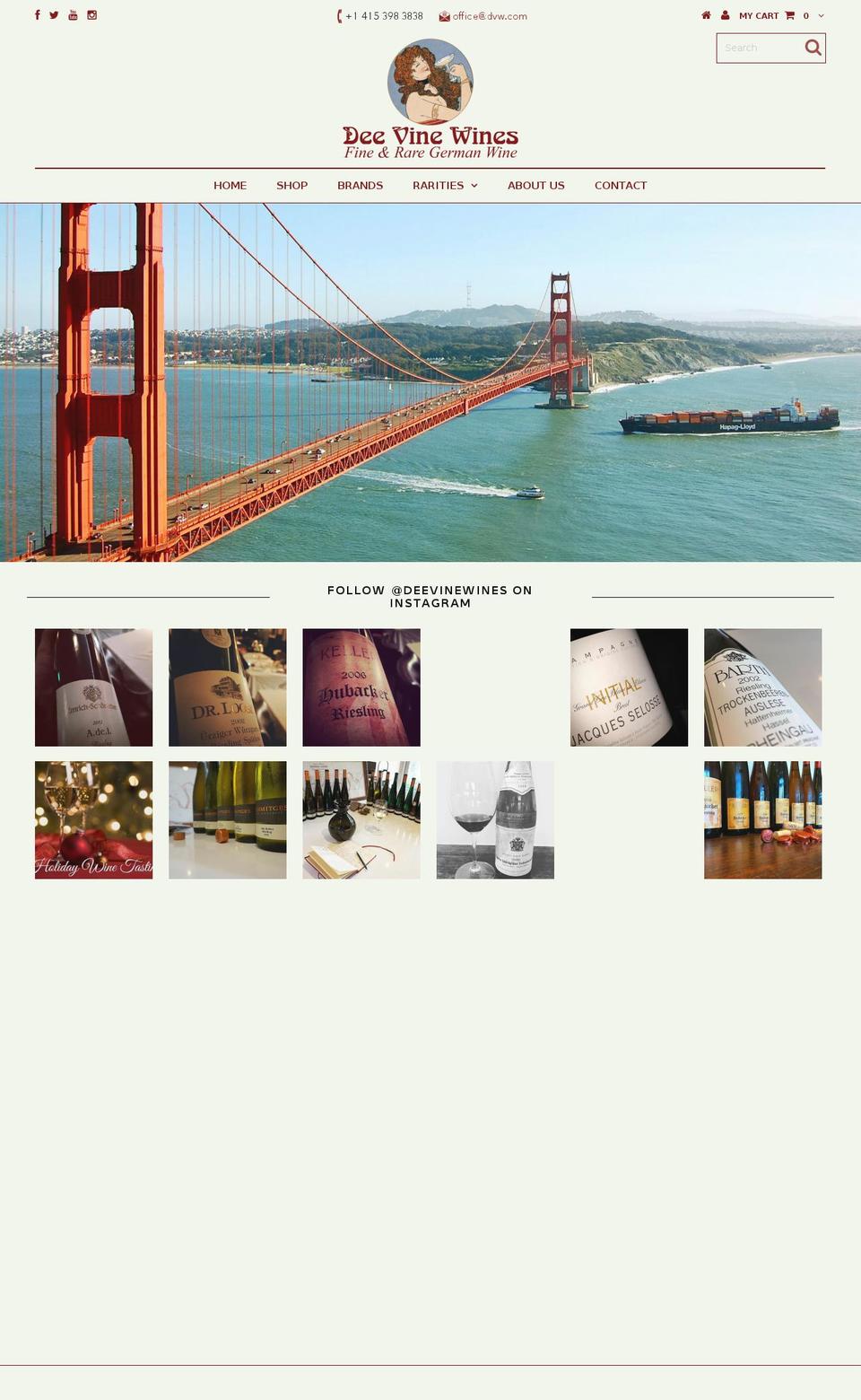 deevinewine.com shopify website screenshot