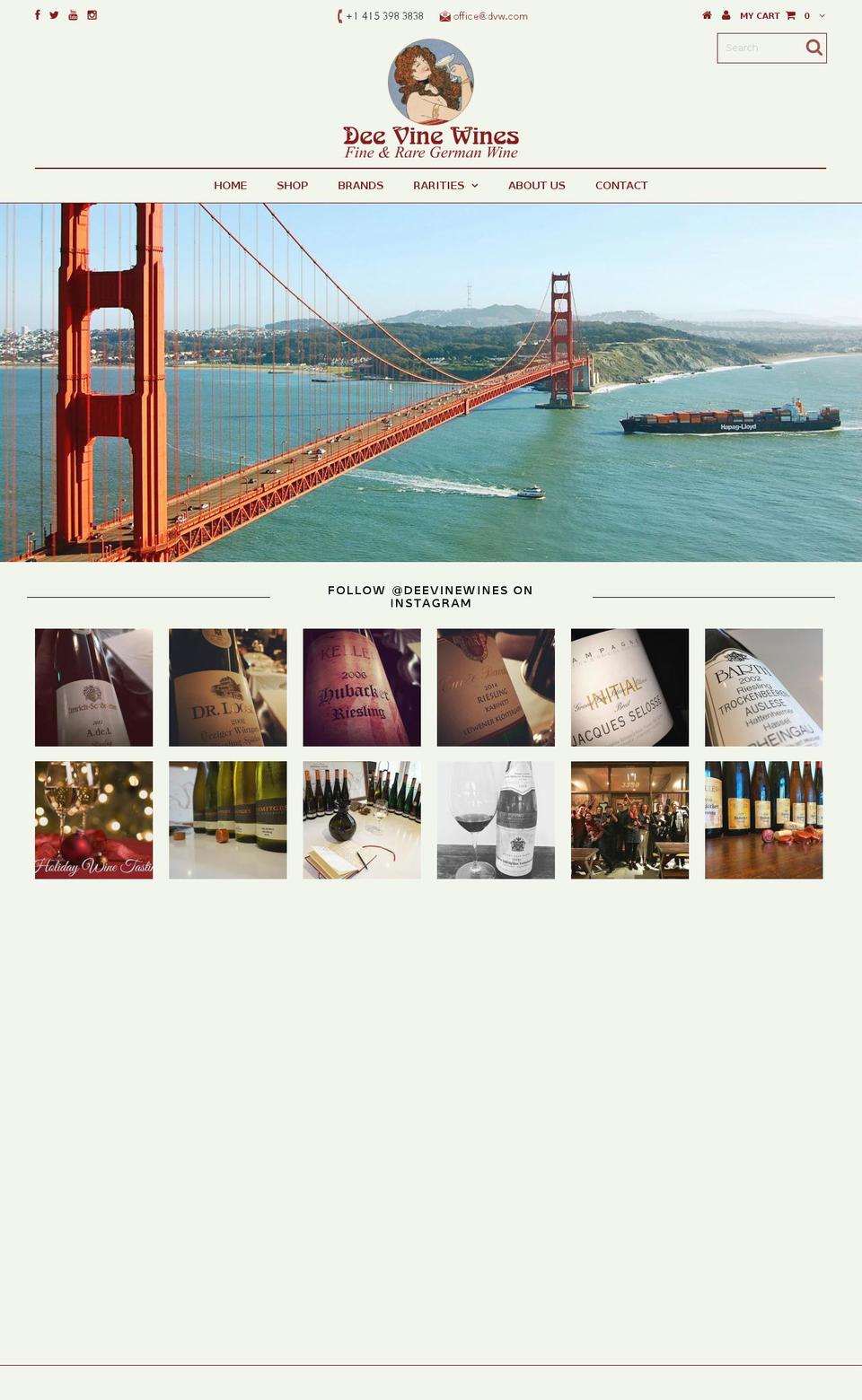deevinewines.com shopify website screenshot