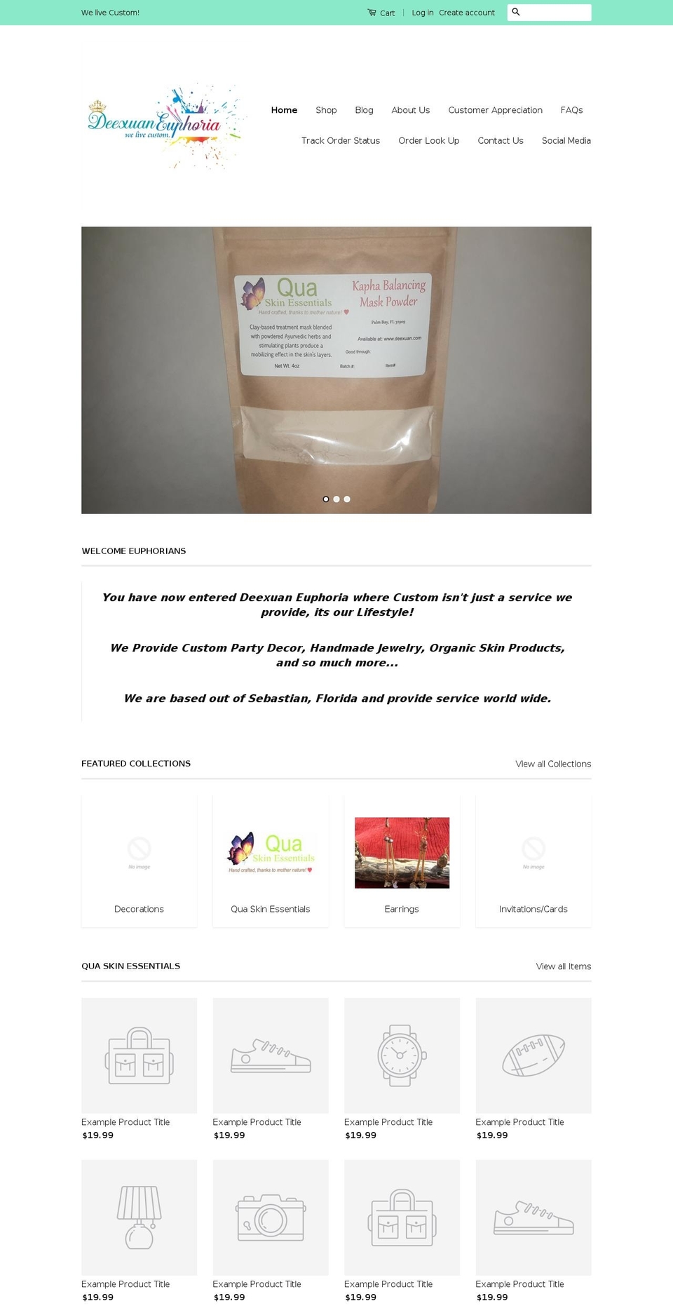 deexuan.com shopify website screenshot
