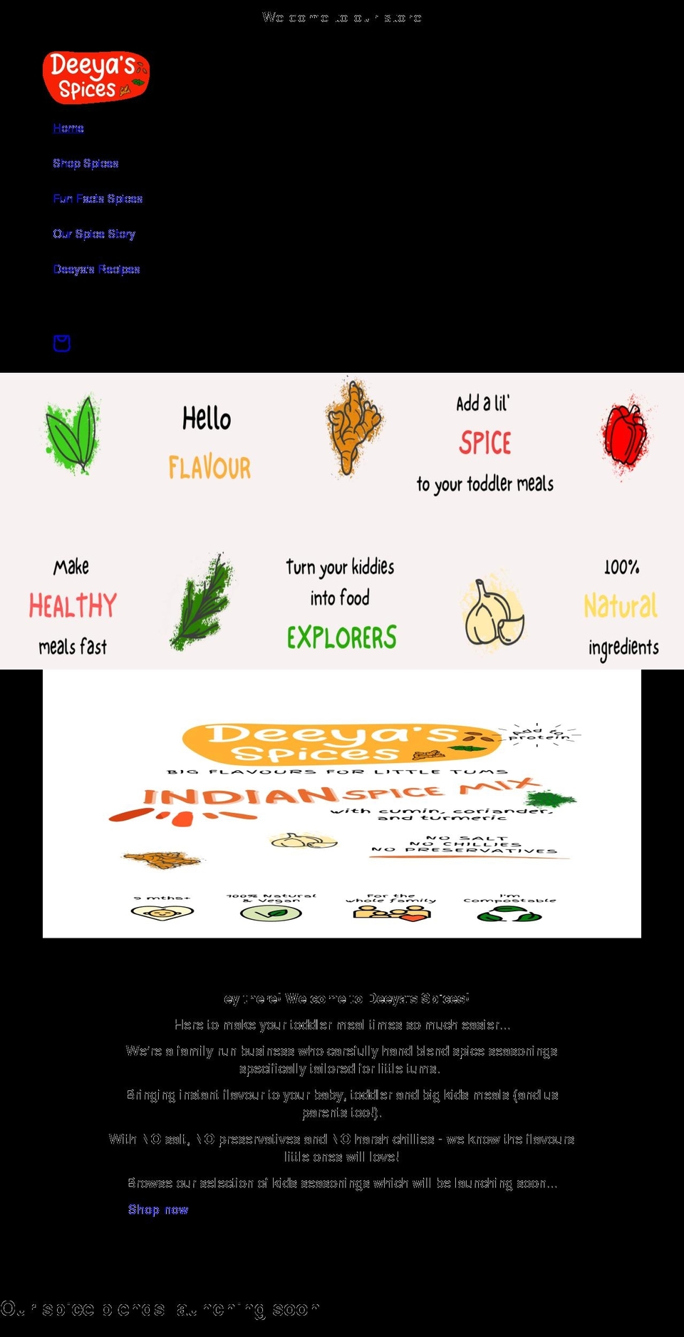 deeyasspices.com shopify website screenshot