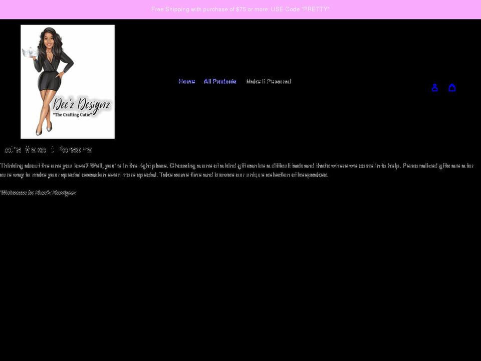 deezdesignz.com shopify website screenshot