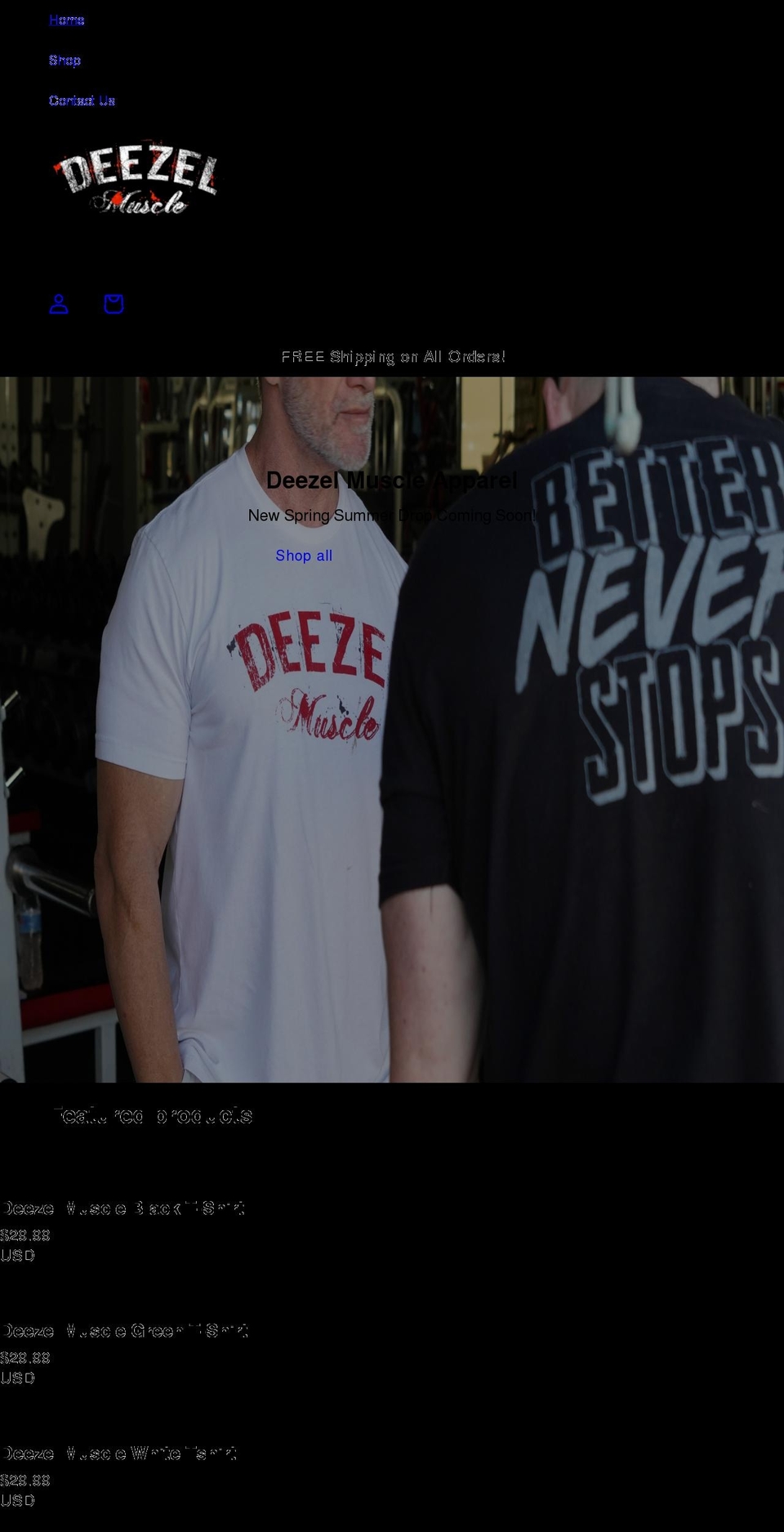 deezel-muscle.myshopify.com shopify website screenshot