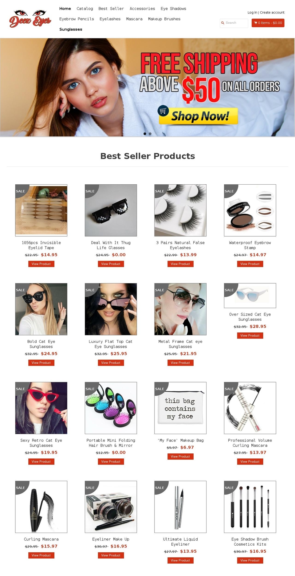 EcomClub Shopify theme site example deezeyes.com