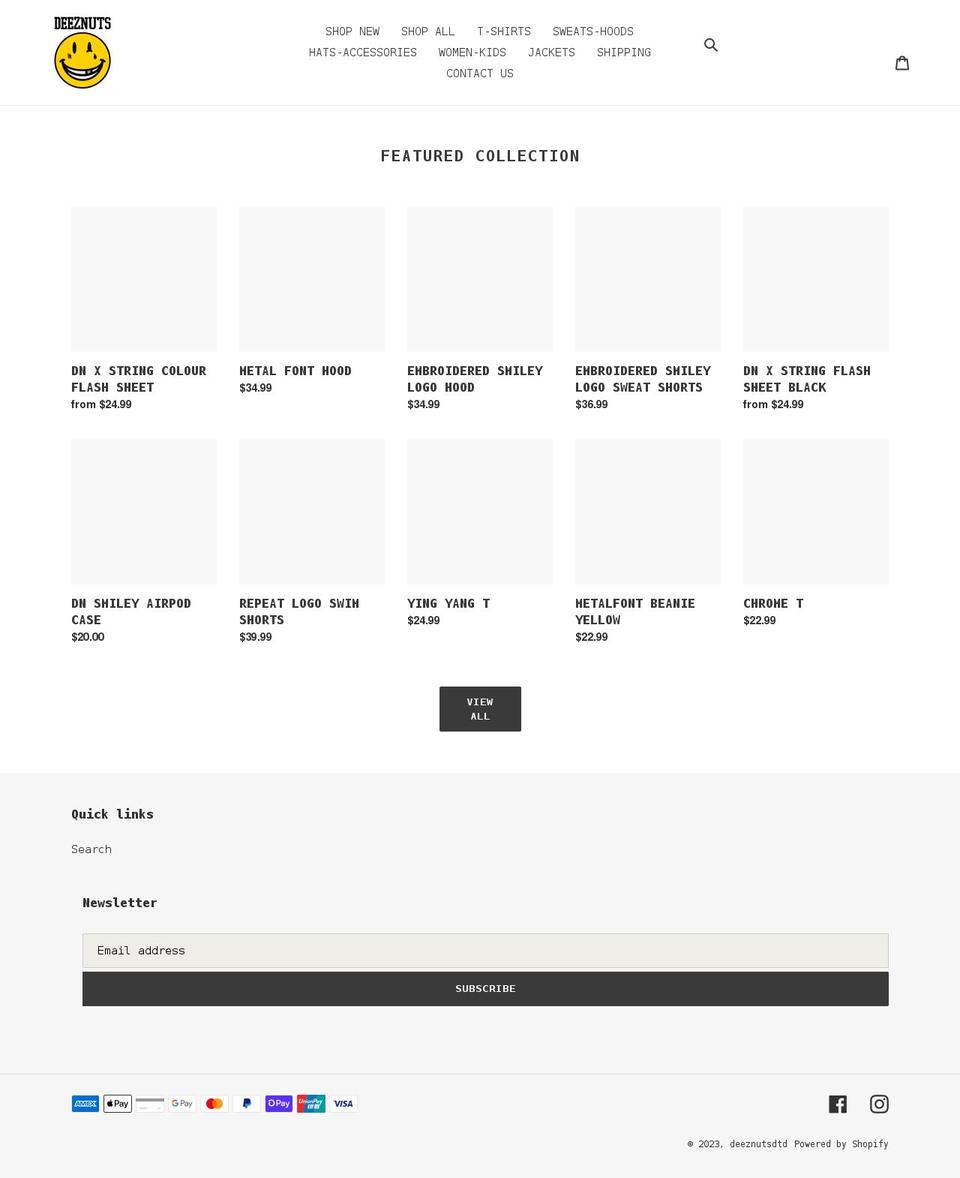 deeznutsdtd.shop shopify website screenshot