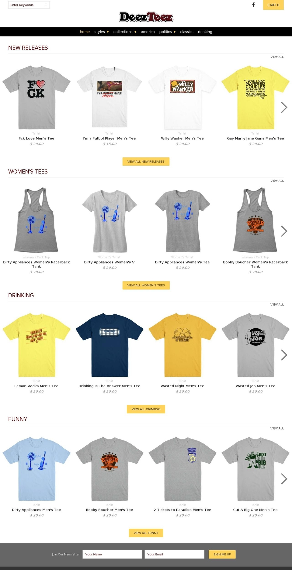 deeztees.com shopify website screenshot