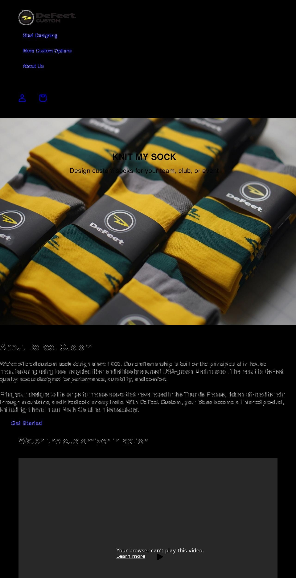 defeetcustom.com — Shopify storefront screenshot