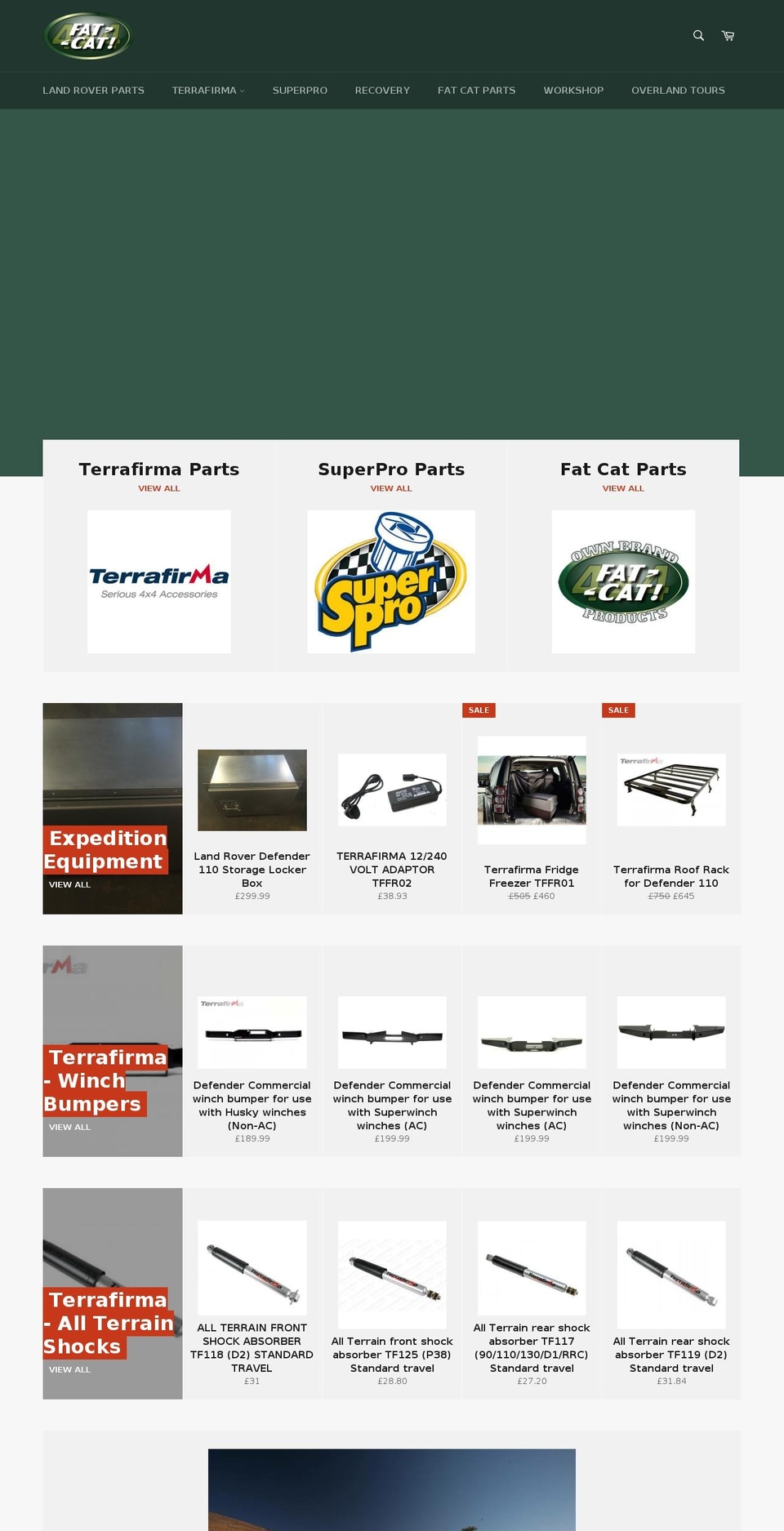 defender4x4parts.co.uk shopify website screenshot