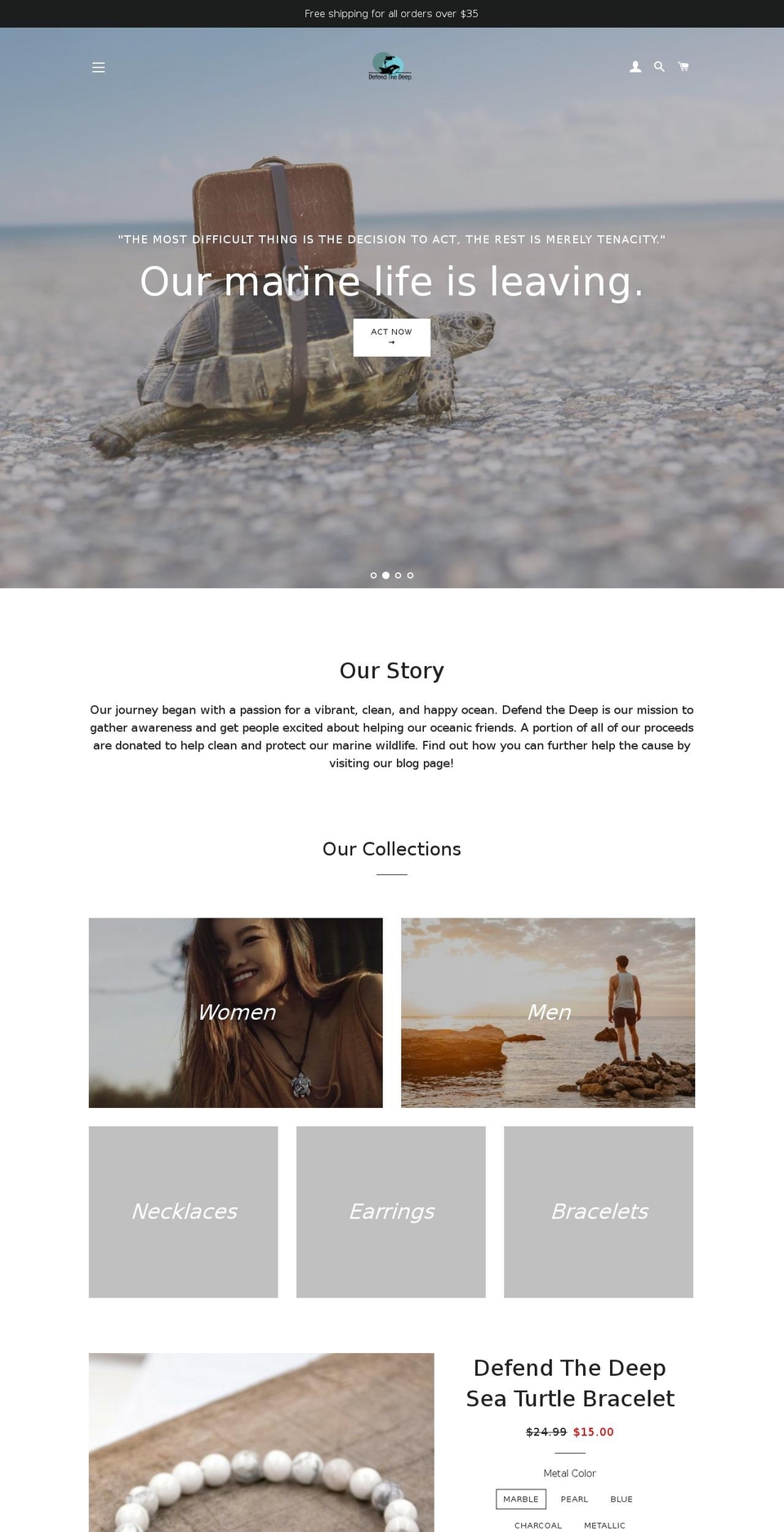 defendthedeep.com — Shopify storefront screenshot