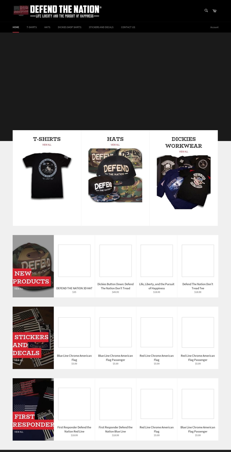 defendthenation.com shopify website screenshot