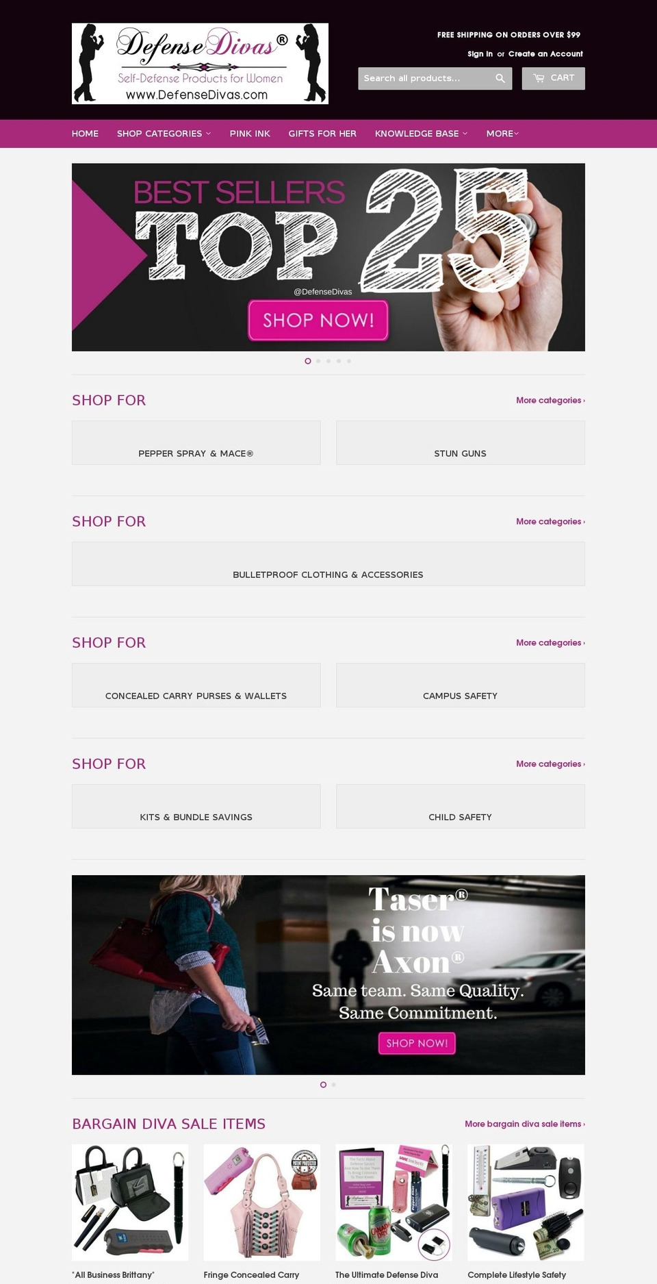 defensedivas.com — Shopify storefront screenshot