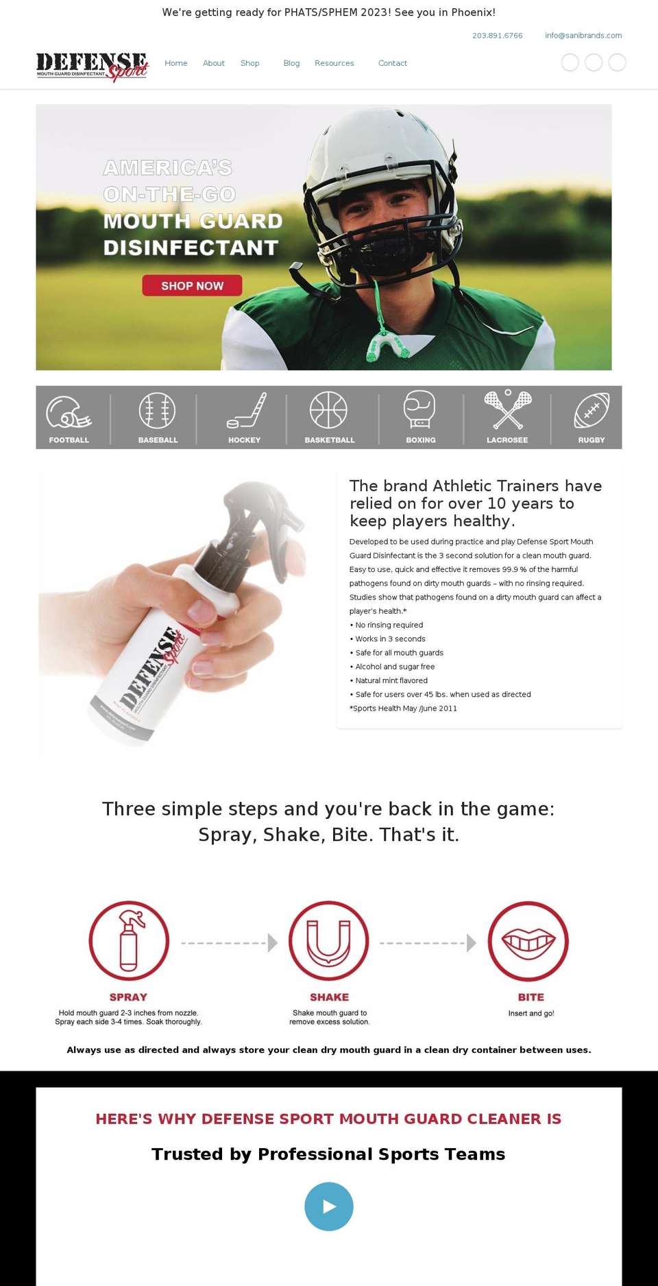 defensesport.com shopify website screenshot