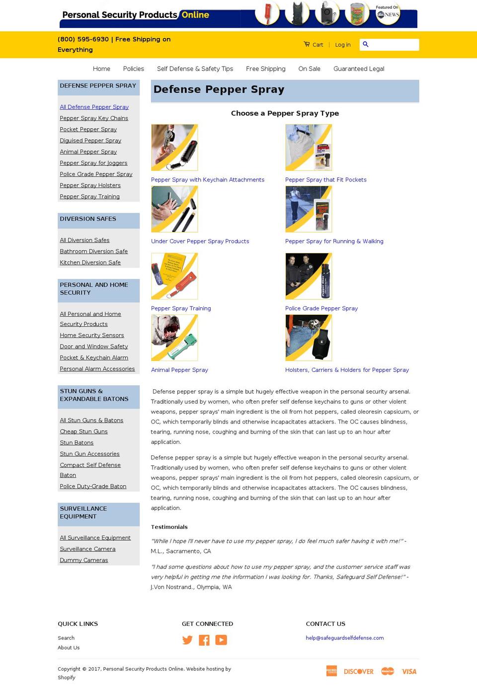 pspo-classic-modified Shopify theme site example defensesprays.com