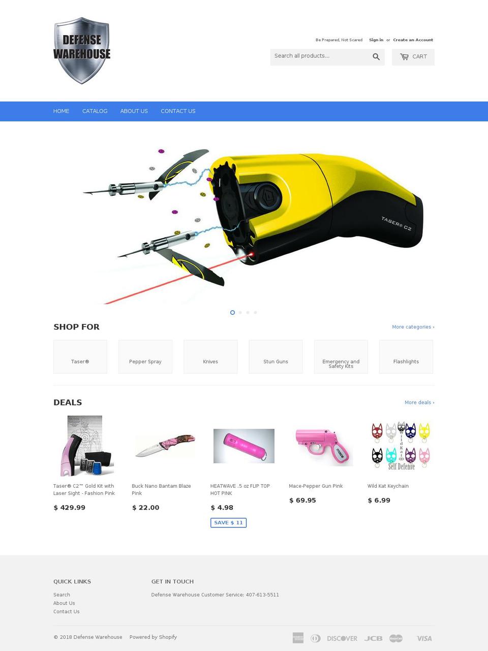 defensewarehouse.com — Shopify storefront screenshot