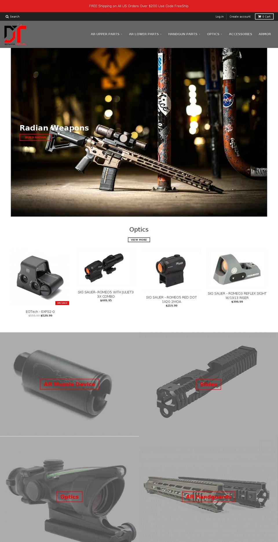 defiancetacticalusa.com shopify website screenshot