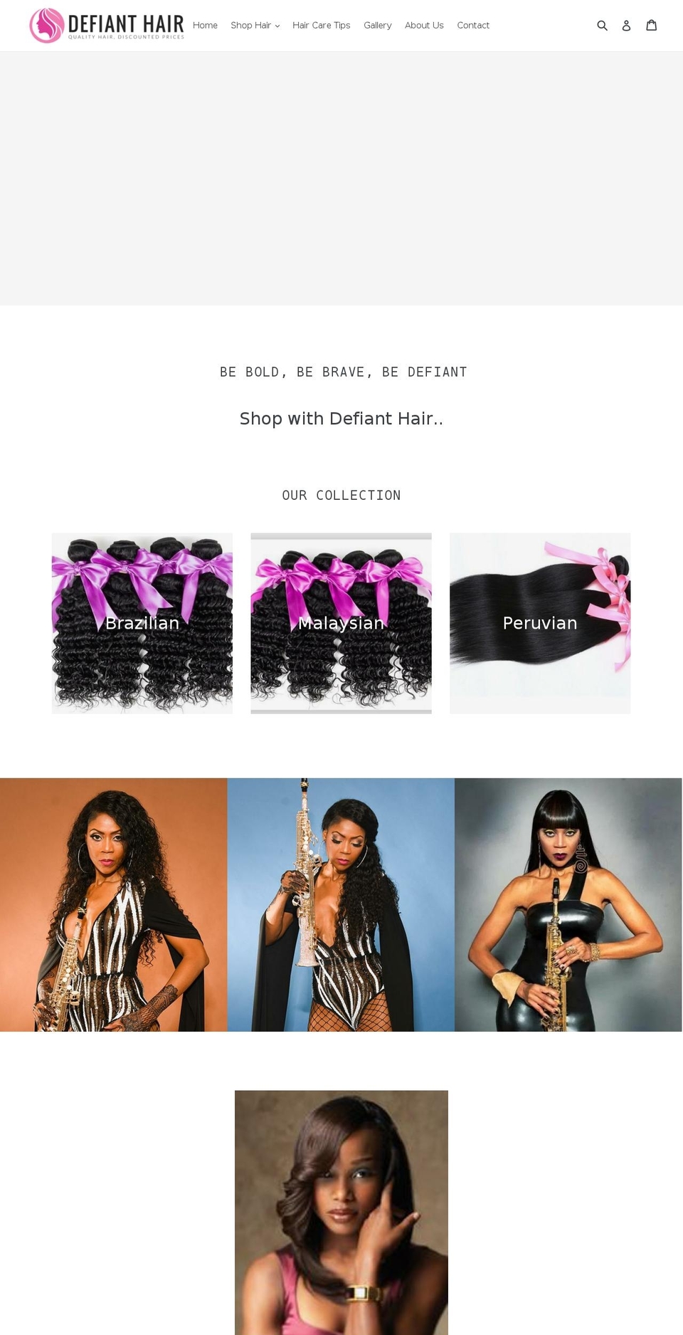 defianthair.com — Shopify storefront screenshot