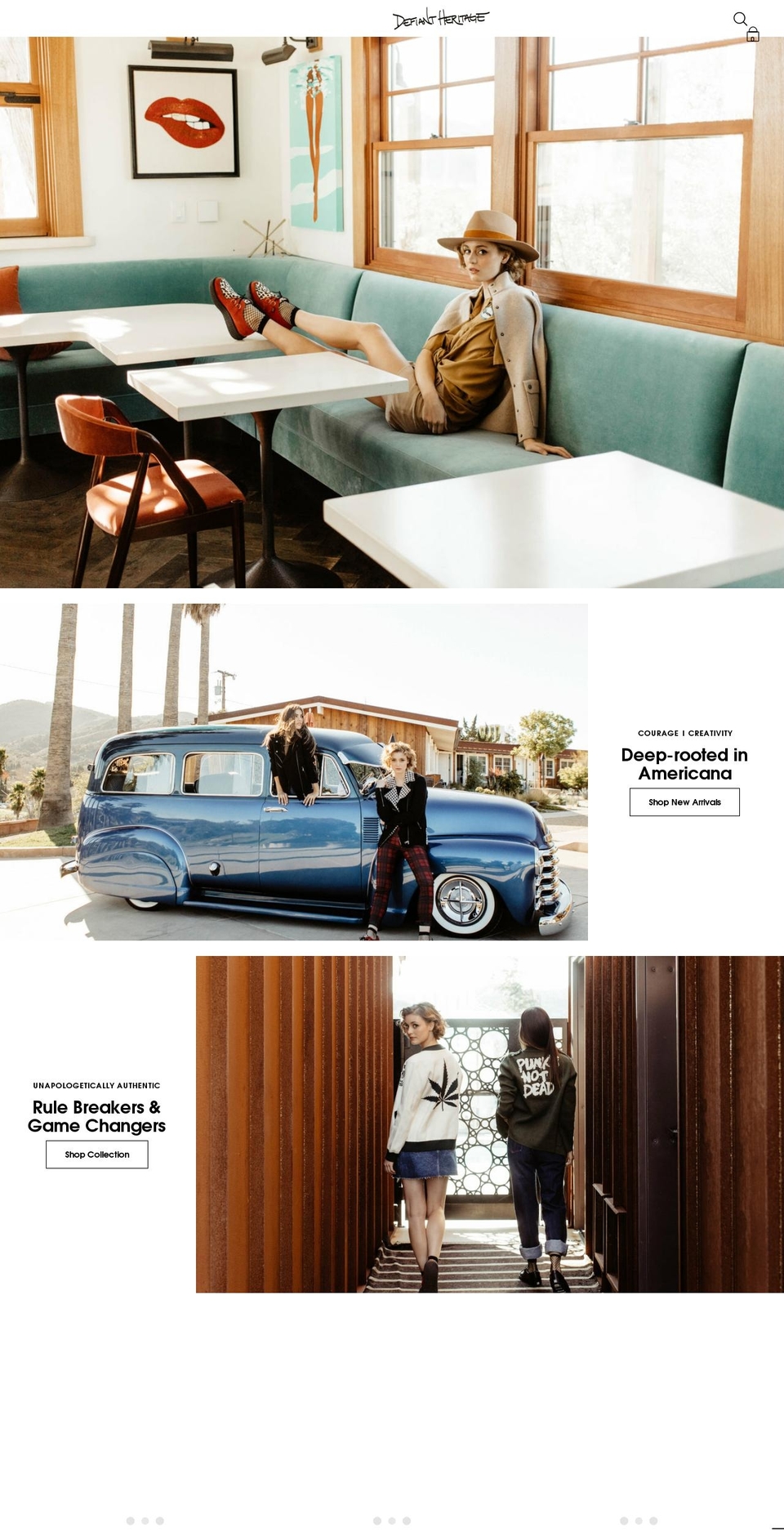 defiantheritage.com shopify website screenshot