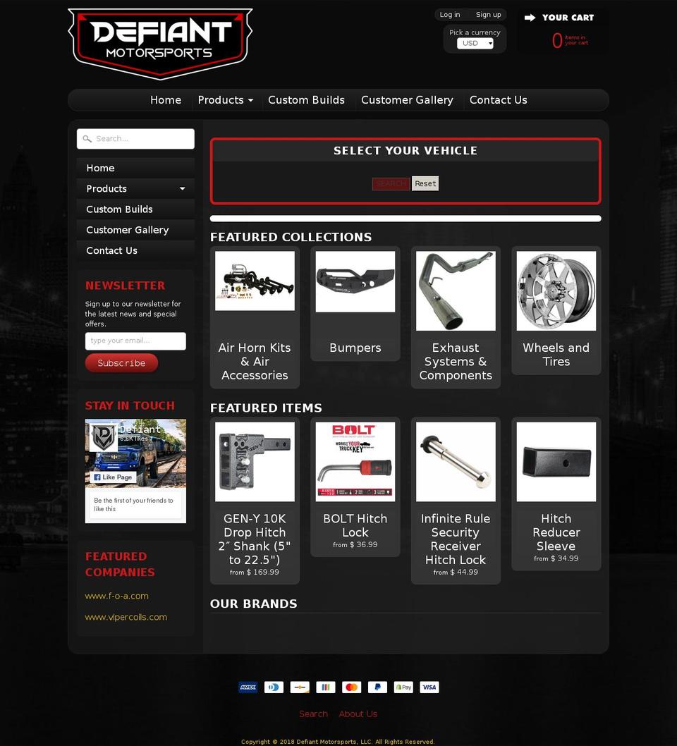defiantms.com — Shopify storefront screenshot