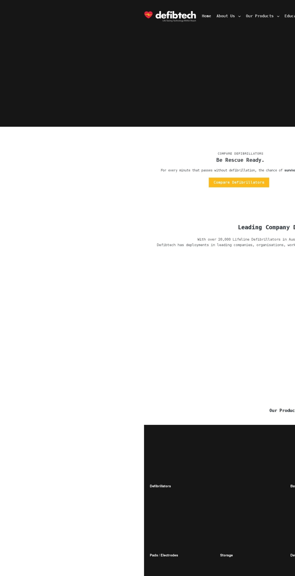 defibtech.com.au shopify website screenshot