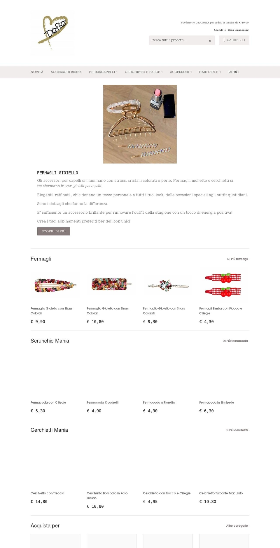 defilegiemme.com shopify website screenshot