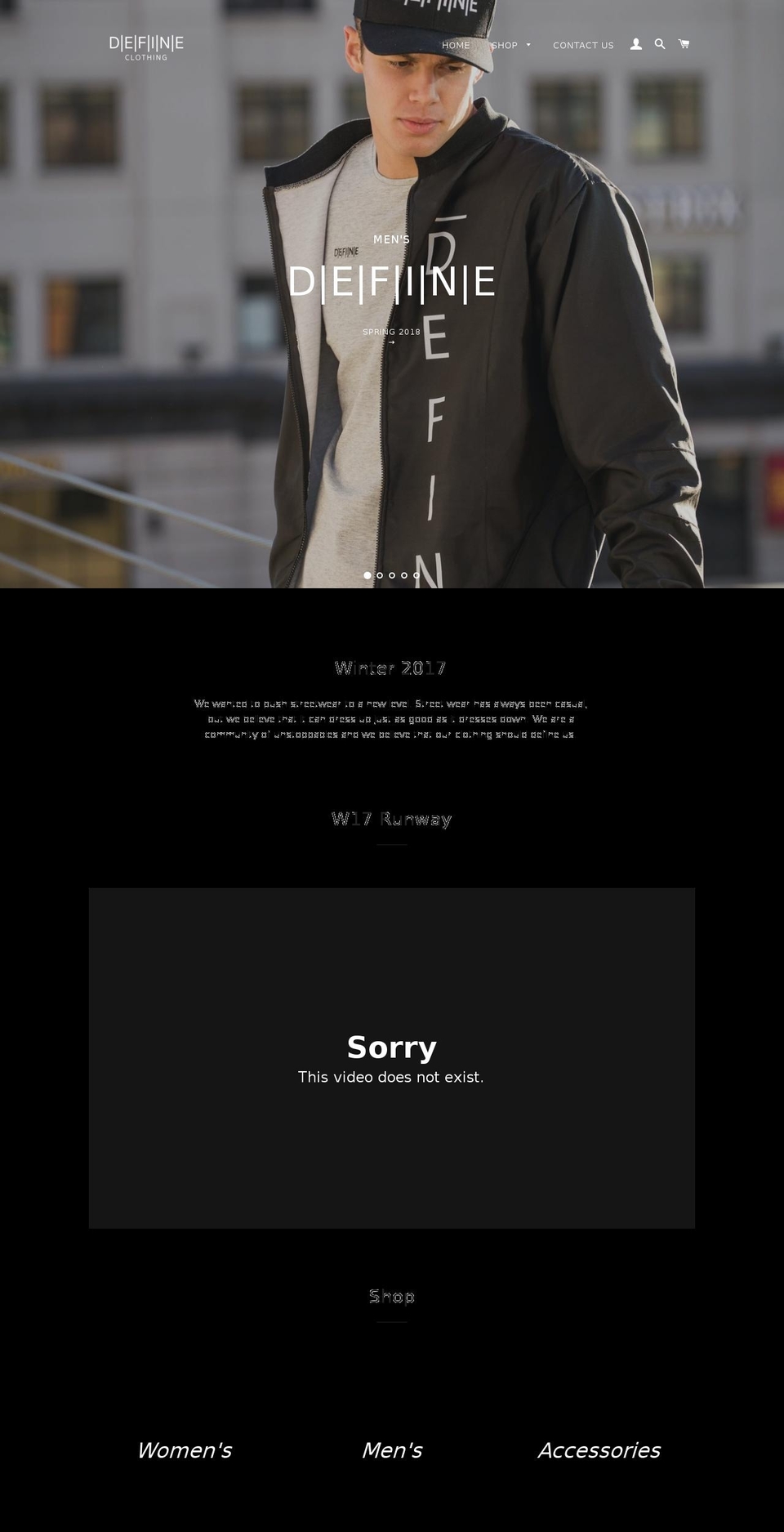 defineclothingline.com shopify website screenshot